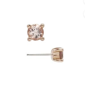 BJO solid 14k rose gold prong set morganite end